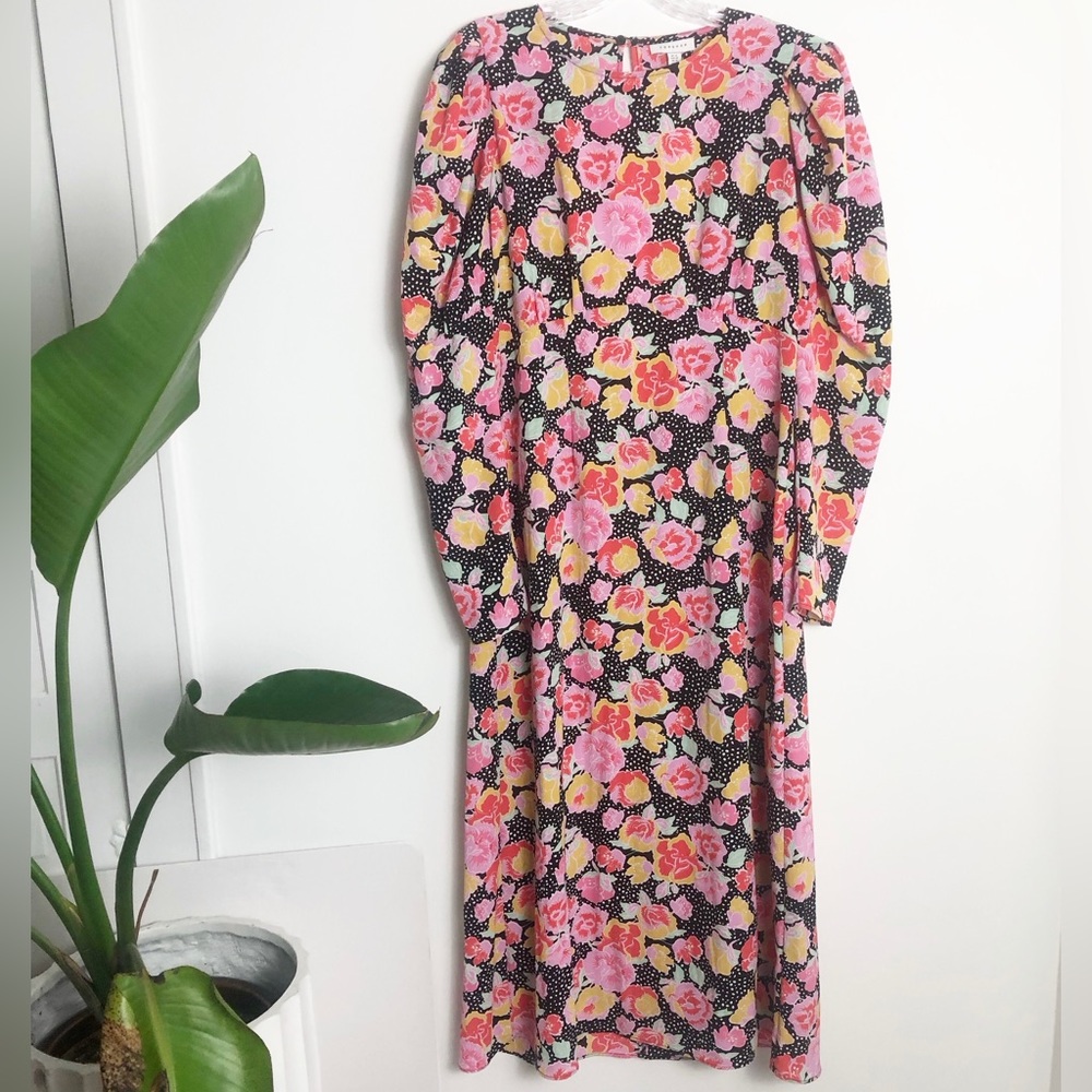 Topshop Floral Midi Dress